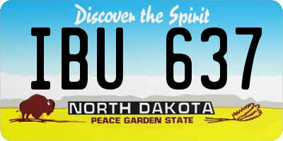 ND license plate IBU637