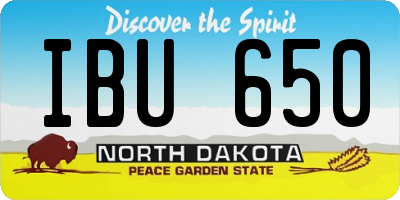 ND license plate IBU650
