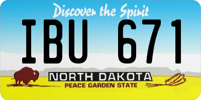 ND license plate IBU671