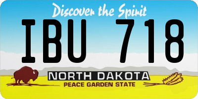 ND license plate IBU718