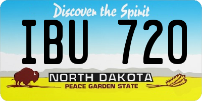 ND license plate IBU720
