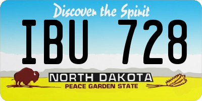 ND license plate IBU728