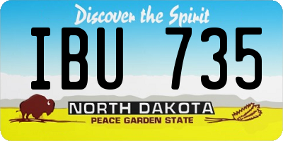 ND license plate IBU735