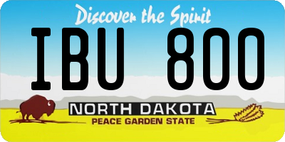 ND license plate IBU800
