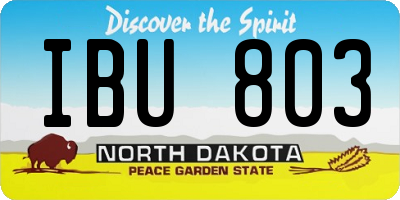 ND license plate IBU803
