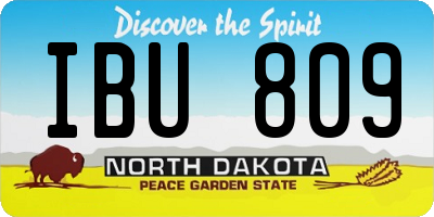 ND license plate IBU809
