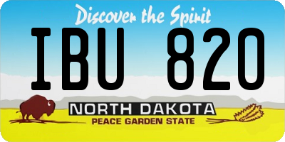 ND license plate IBU820