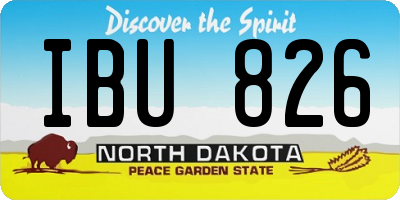 ND license plate IBU826