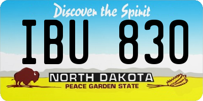 ND license plate IBU830