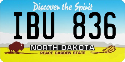 ND license plate IBU836