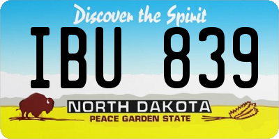 ND license plate IBU839