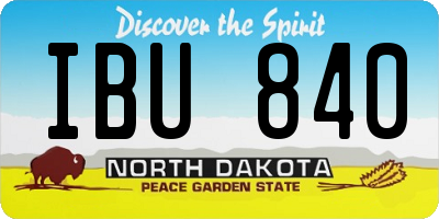 ND license plate IBU840