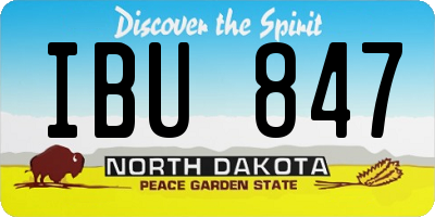 ND license plate IBU847