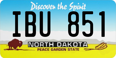 ND license plate IBU851