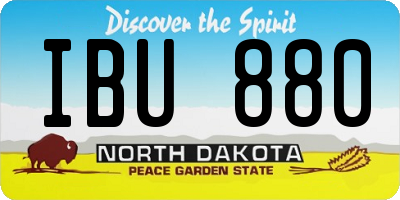 ND license plate IBU880
