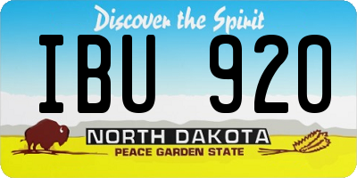 ND license plate IBU920