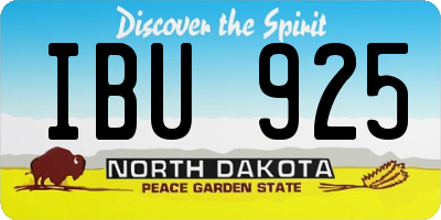 ND license plate IBU925