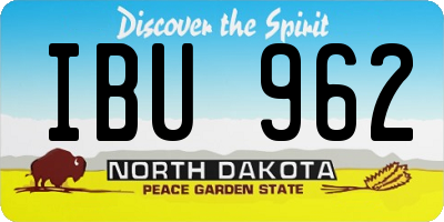 ND license plate IBU962