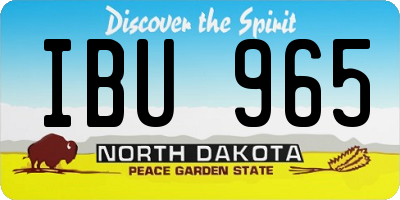 ND license plate IBU965