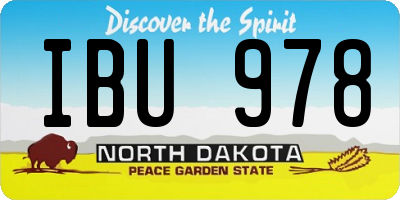ND license plate IBU978
