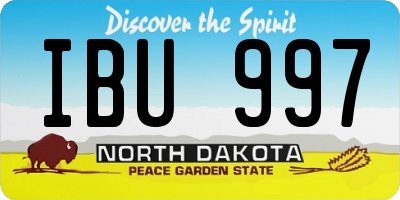 ND license plate IBU997