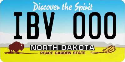 ND license plate IBV000