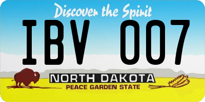 ND license plate IBV007