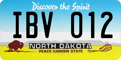 ND license plate IBV012