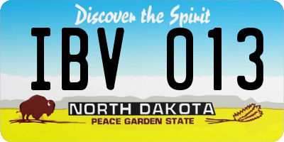 ND license plate IBV013