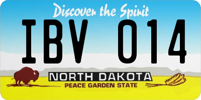 ND license plate IBV014