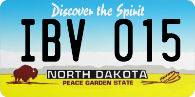 ND license plate IBV015