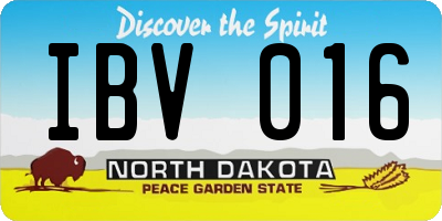 ND license plate IBV016