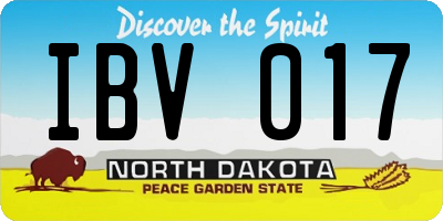 ND license plate IBV017