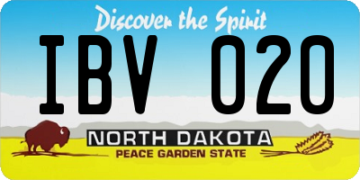 ND license plate IBV020