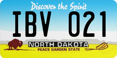ND license plate IBV021