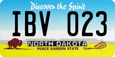 ND license plate IBV023