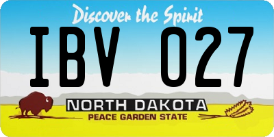 ND license plate IBV027