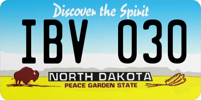 ND license plate IBV030