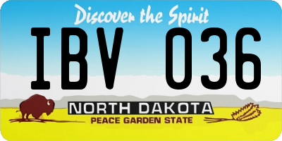 ND license plate IBV036