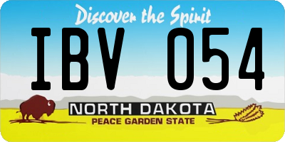 ND license plate IBV054