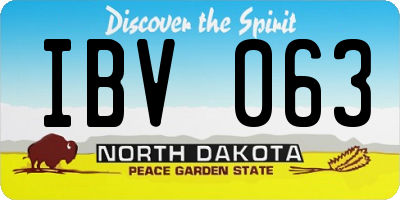 ND license plate IBV063