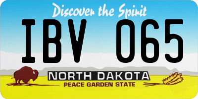 ND license plate IBV065