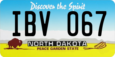 ND license plate IBV067