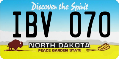 ND license plate IBV070