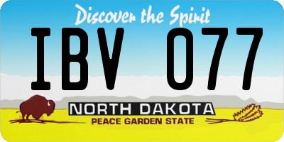 ND license plate IBV077
