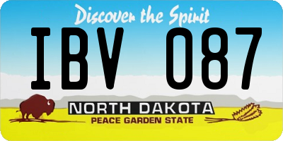 ND license plate IBV087