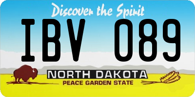 ND license plate IBV089