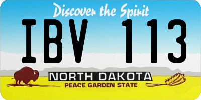 ND license plate IBV113