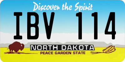 ND license plate IBV114