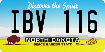 ND license plate IBV116